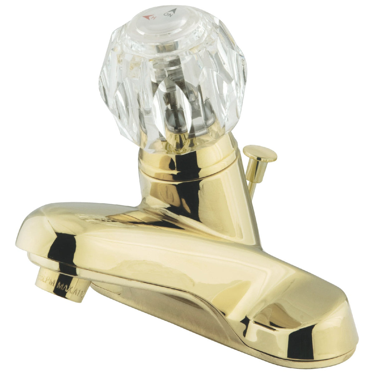 Americana Single-Handle 4" Centerset Bathroom Faucet with ABS Pop-Up Drain in Polished Brass