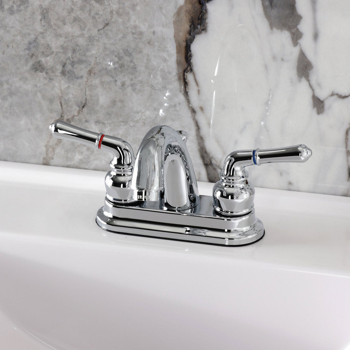 Naples Double-Handle 4" Centerset Bathroom Faucet with Pop-Up Drain in Polished Chrome