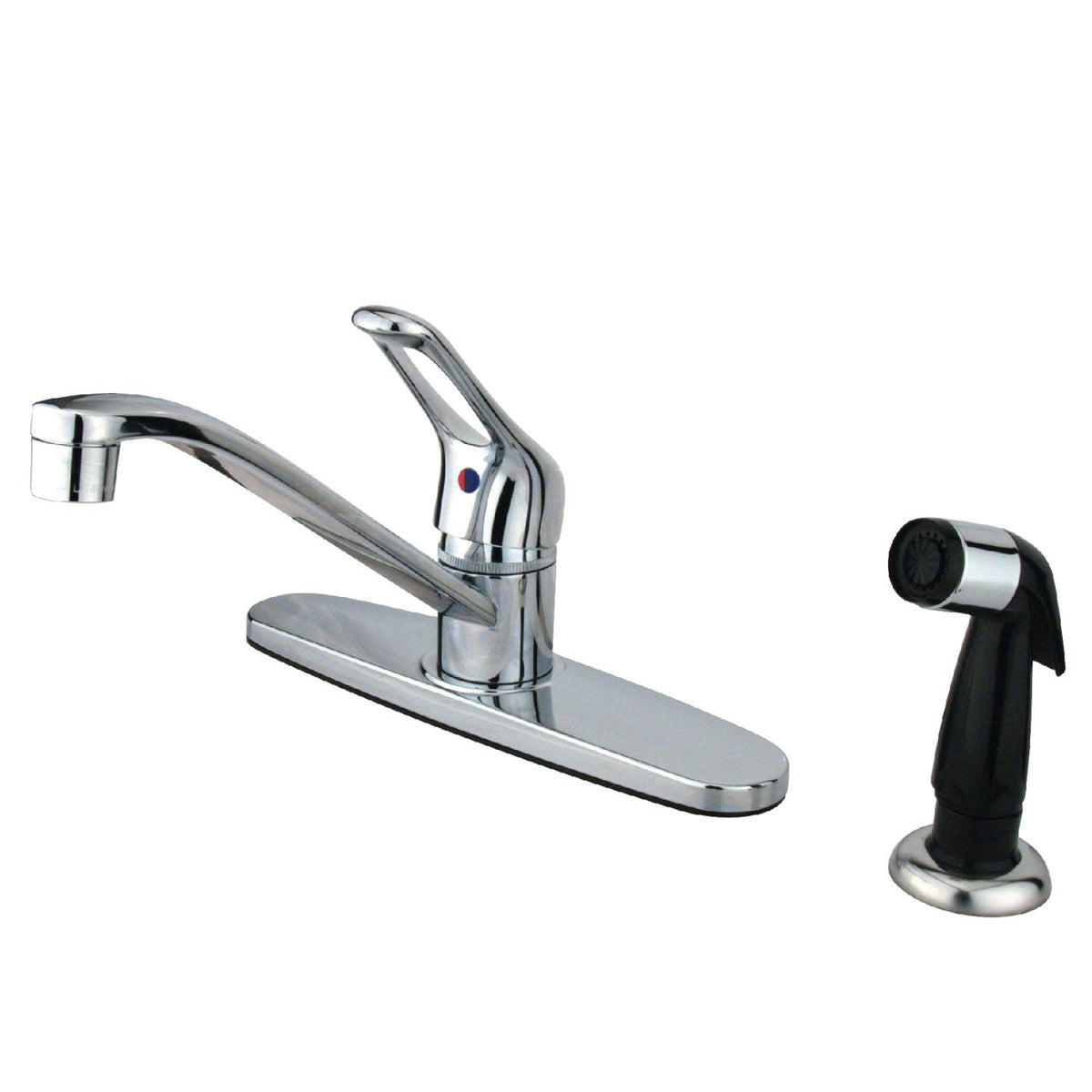 Wyndham Single-Handle 8" Centerset Kitchen Faucet with Side Sprayer in Polished Chrome