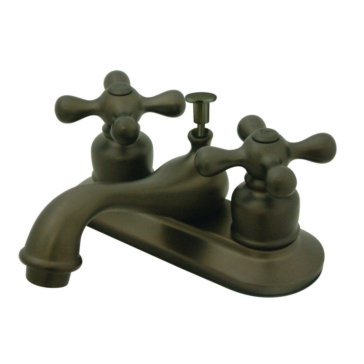 Restoration Double-Handle 4" Centerset Bathroom Faucet with Pop-Up Drain in Oil Rubbed Bronze