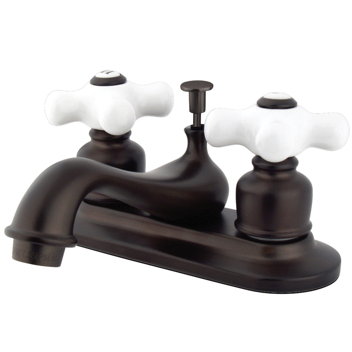 Restoration Double-Handle 4" Centerset Bathroom Faucet with Pop-Up Drain in Oil Rubbed Bronze