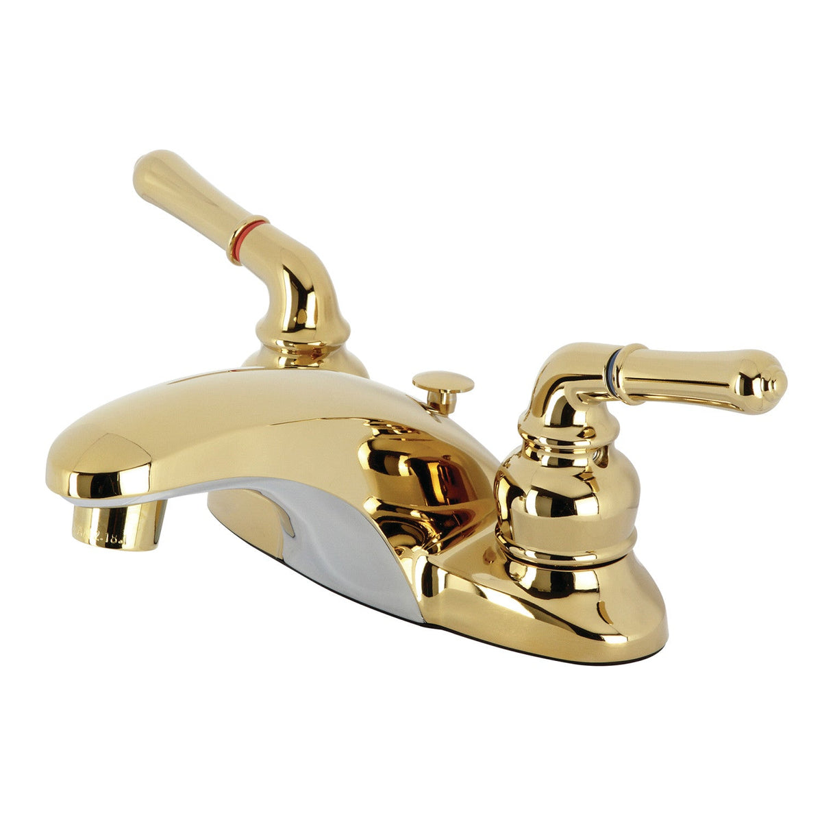 Magellan Double-Handle 4" Centerset Bathroom Faucet with Brass Pop-Up in Polished Brass
