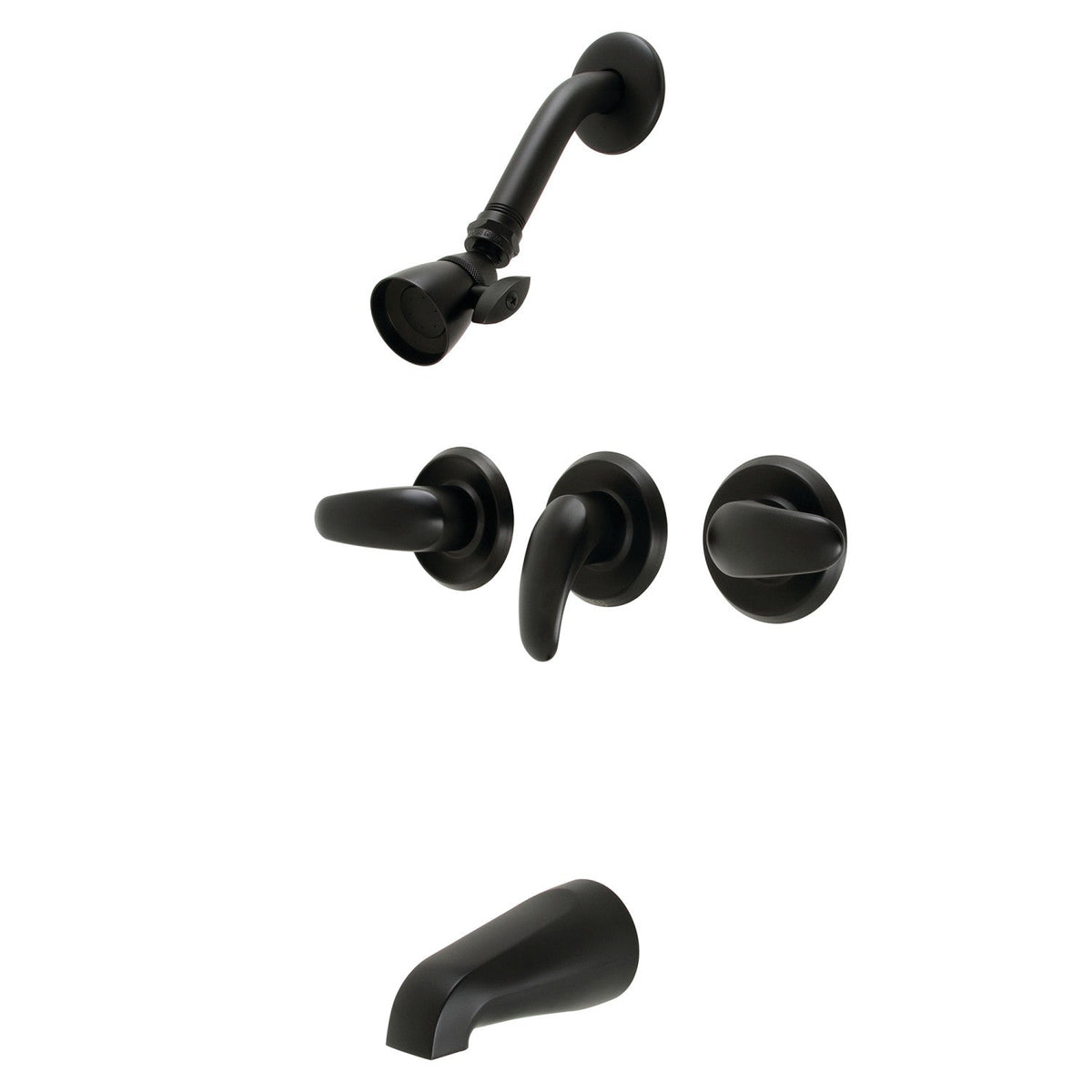 Legacy Triple-Handle Tub and Shower Faucet in Matte Black