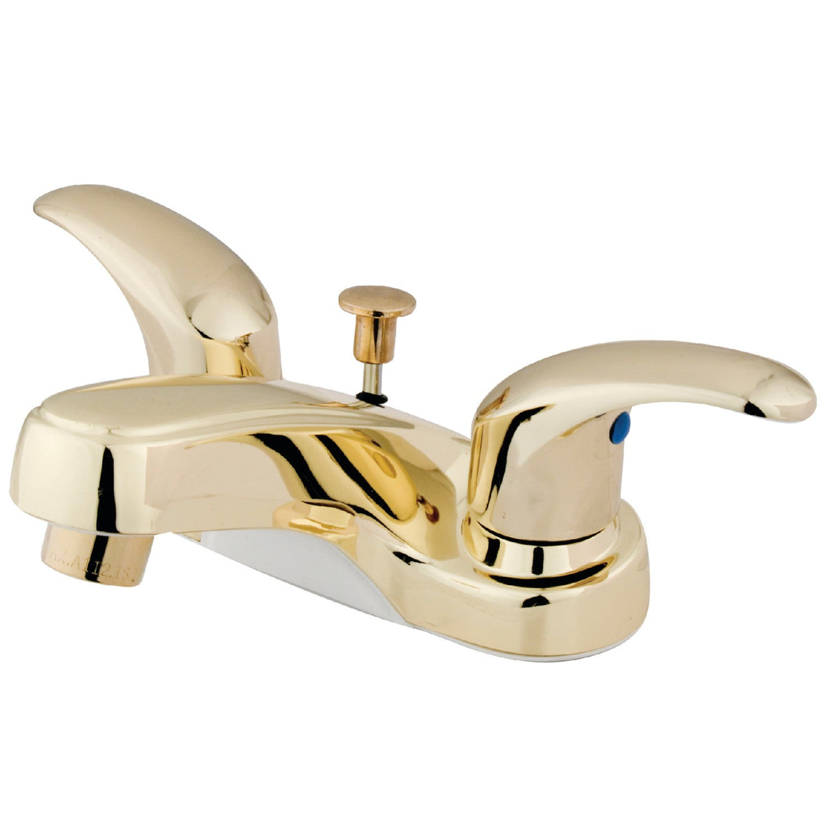 Legacy Double-Handle 4" Centerset Bathroom Faucet with ABS Pop-Up Drain in Polished Brass