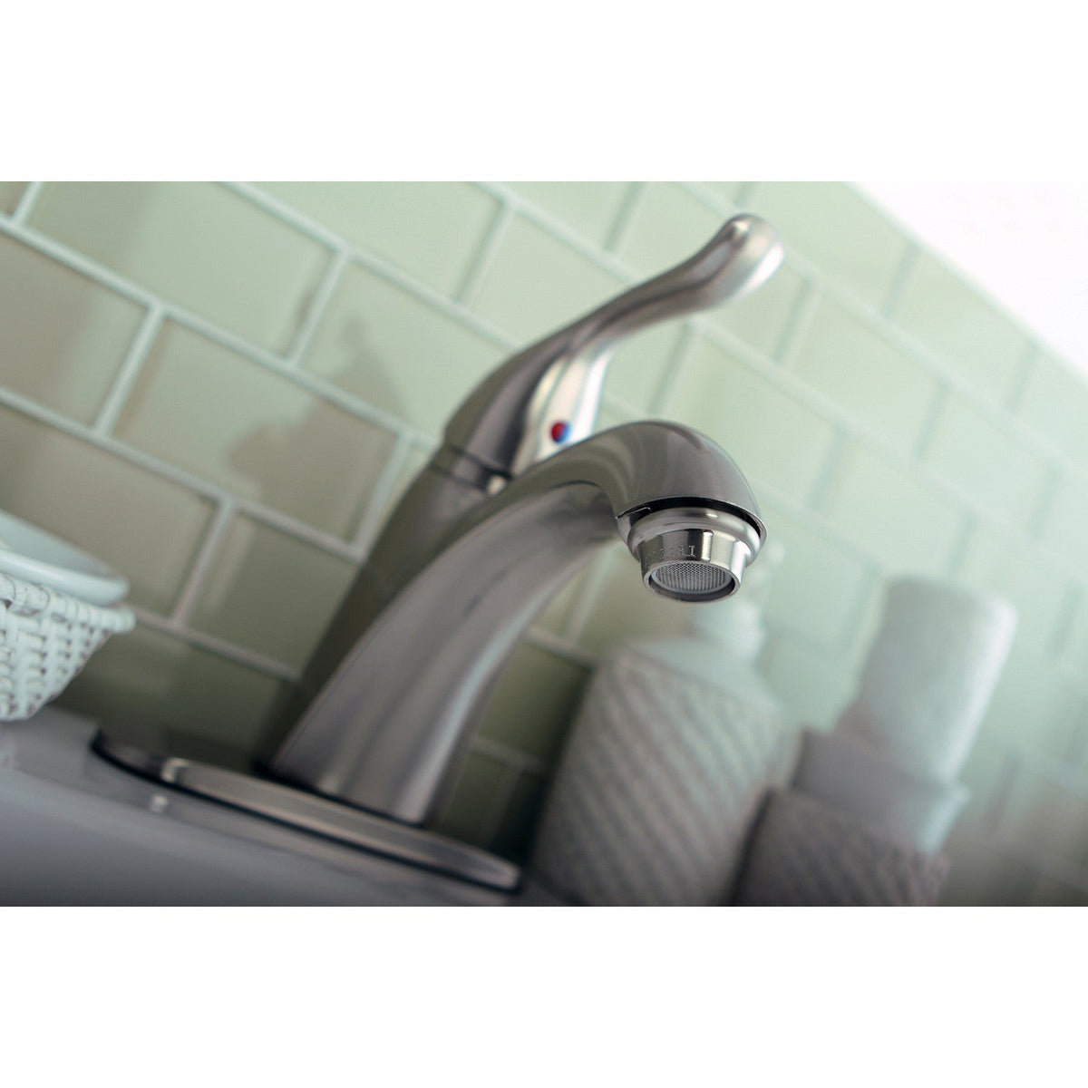 Yosemite One-Handle Single-Hole Bathroom Faucet with Deck Plate and Pop-Up Drain in Brushed Nickel