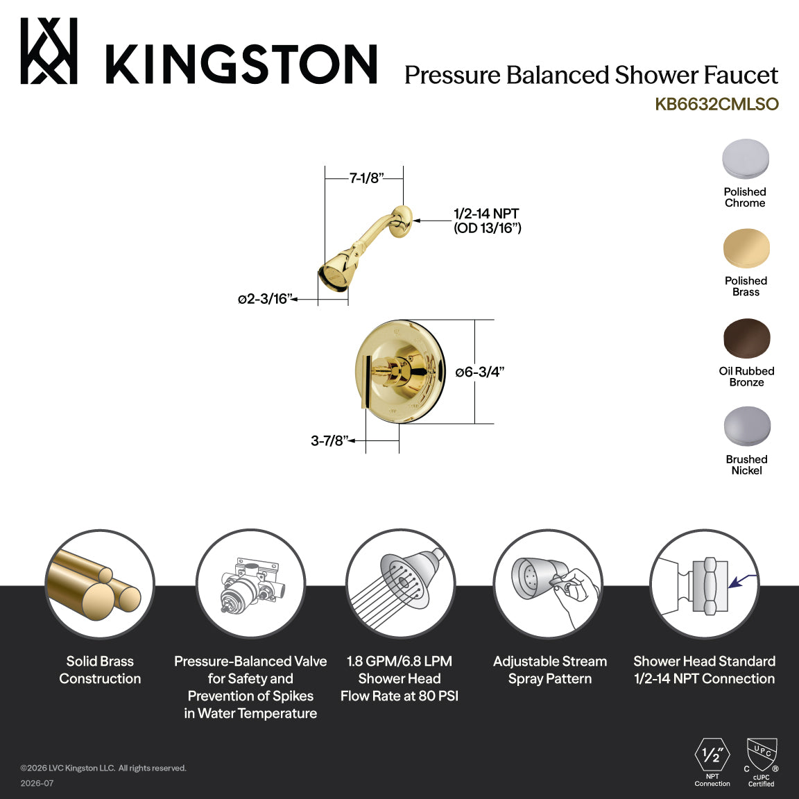 Manhattan Single-Handle Pressure Balanced Shower Faucet in Brushed Nickel