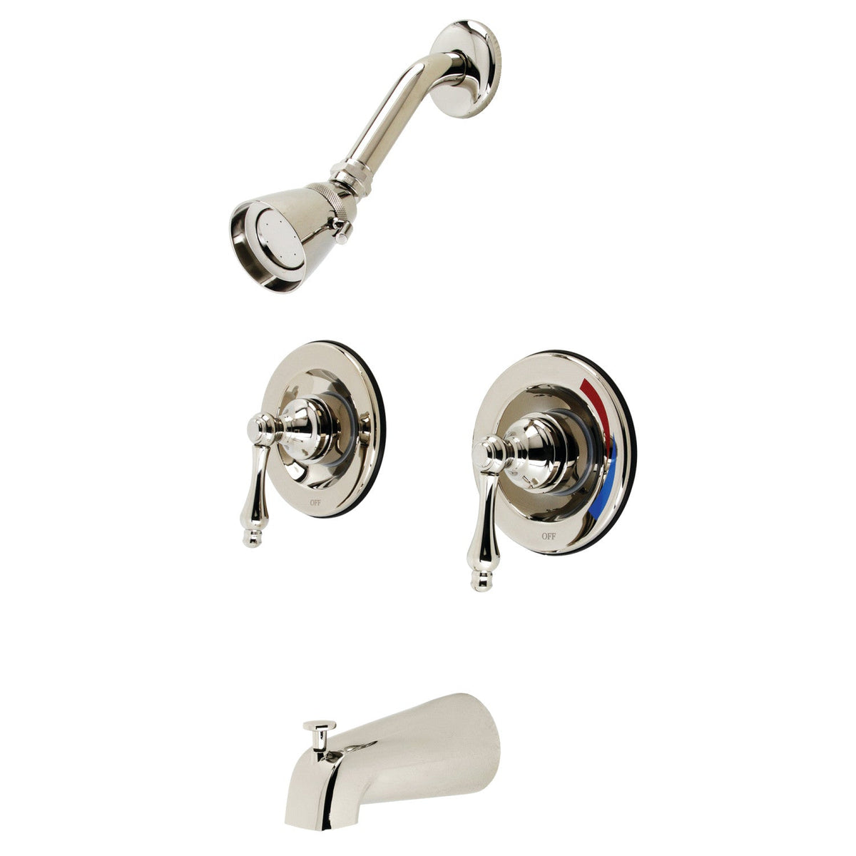 Vintage Double-Handle Pressure Balanced Tub and Shower Faucet in Polished Nickel
