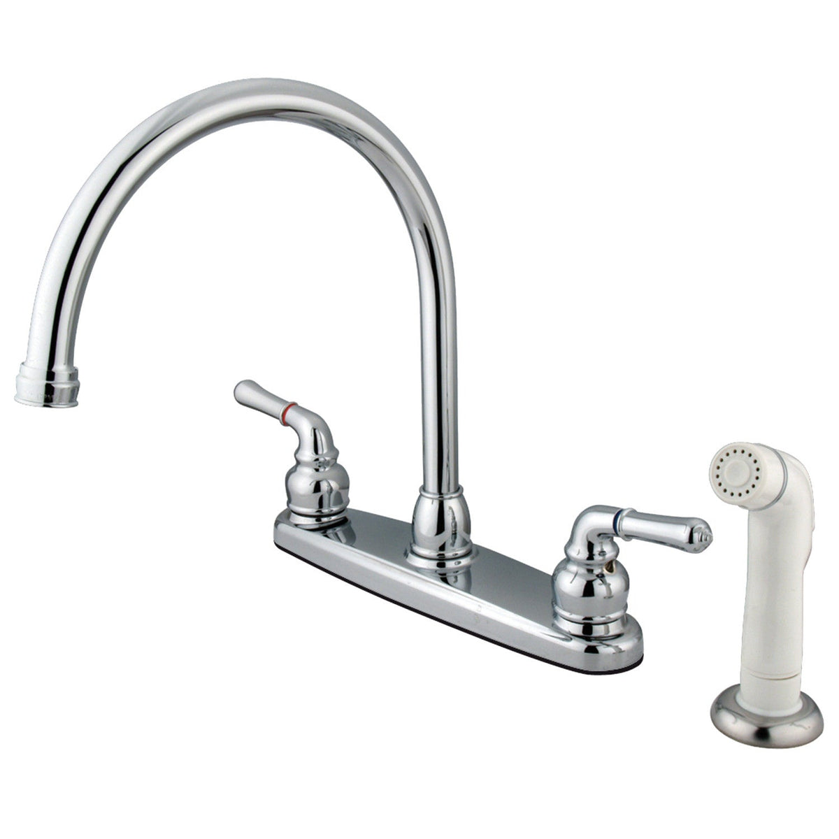 Magellan Double-Handle 8" Centerset Kitchen Faucet with Side Sprayer in Polished Chrome