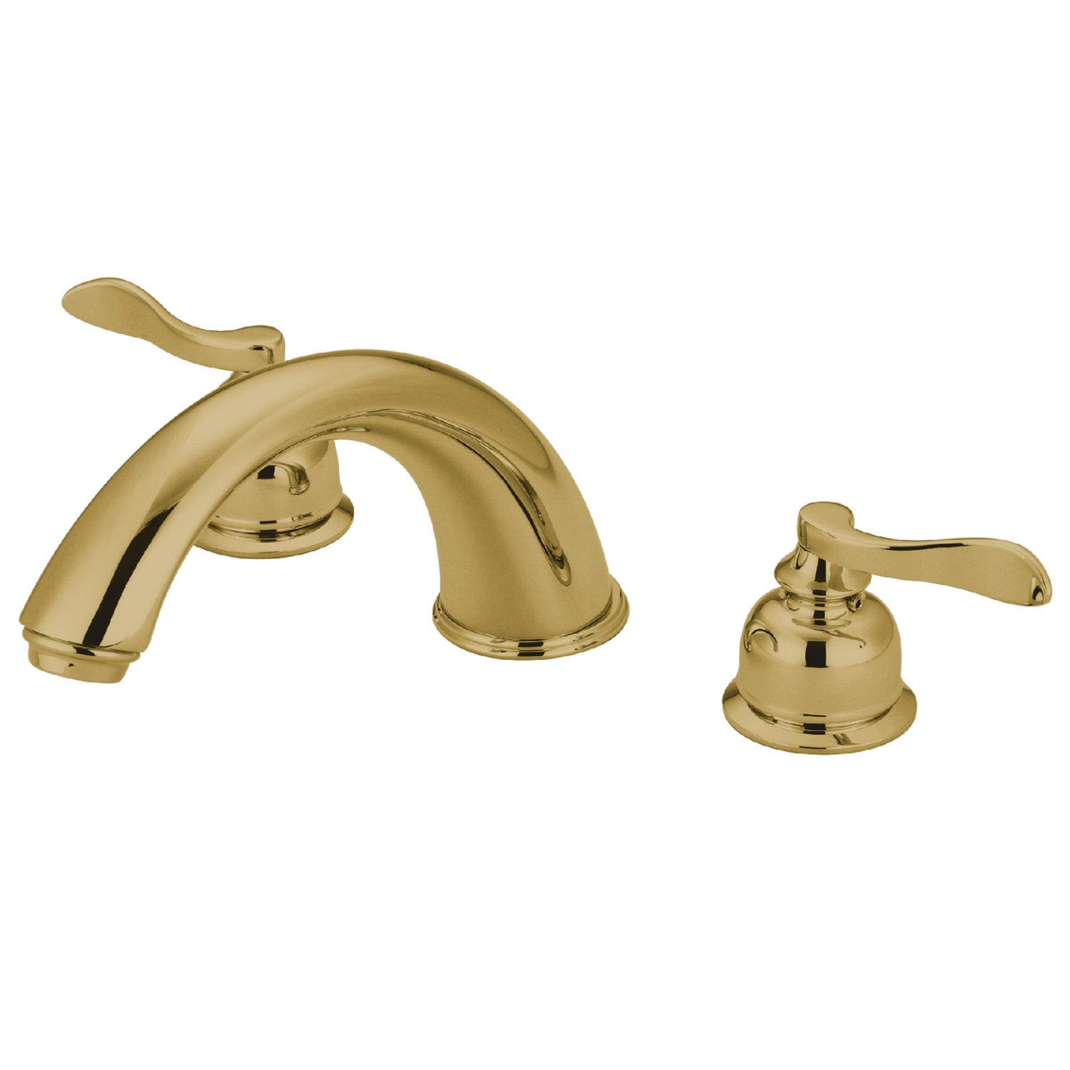 NuWave French Two-Handle Deck Mount Roman Tub Faucet in Polished Brass