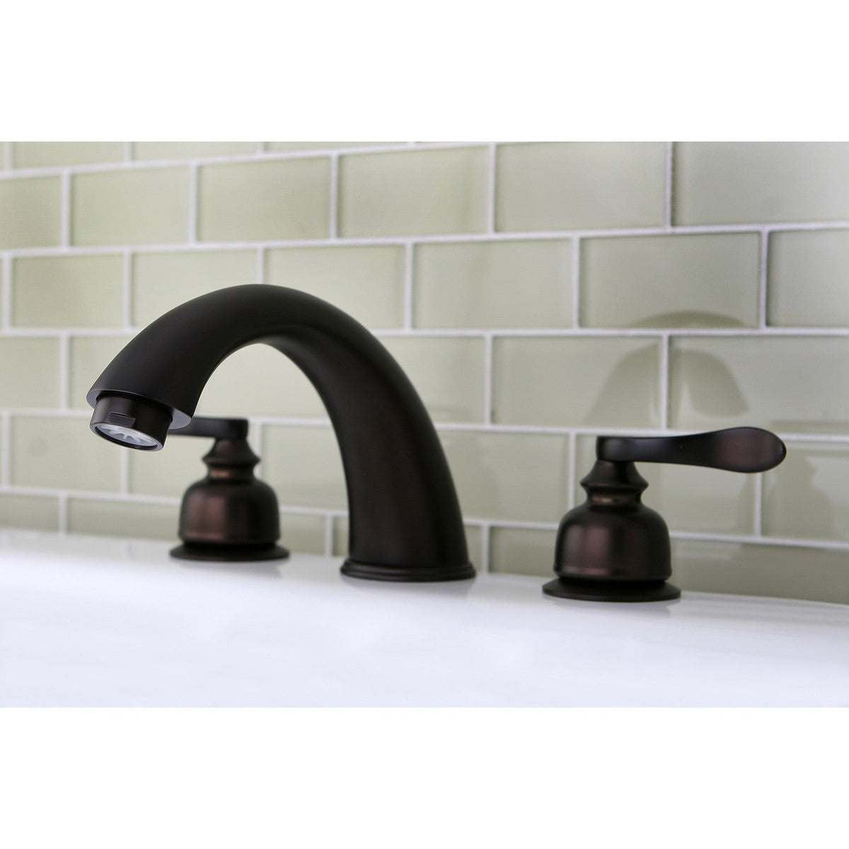 NuWave French Two-Handle Deck Mount Roman Tub Faucet in Oil Rubbed Bronze