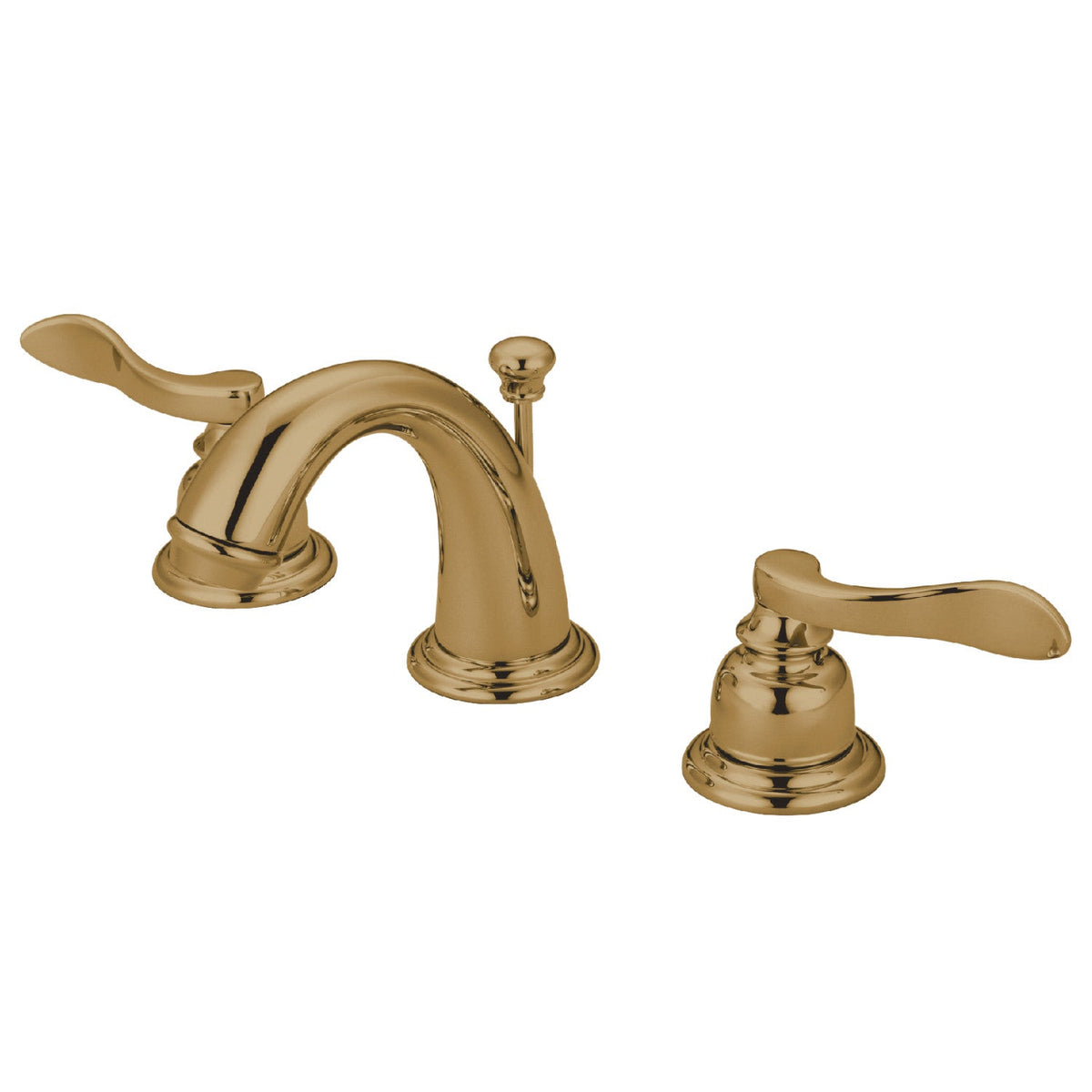 NuWave French Widespread Bathroom Faucet with Pop-Up Drain in Polished Brass