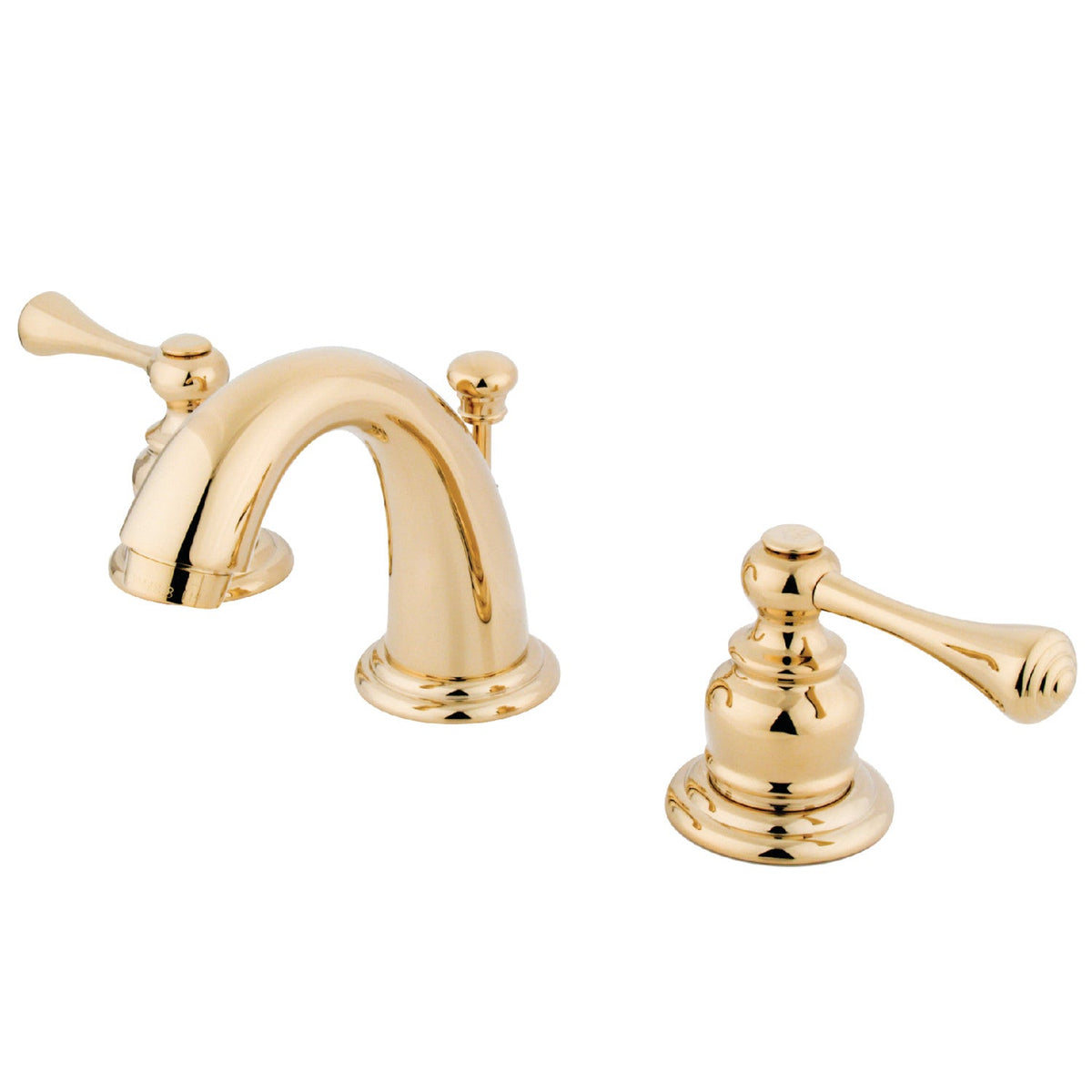Vintage Widespread Bathroom Faucet with Pop-Up Drain in Polished Brass