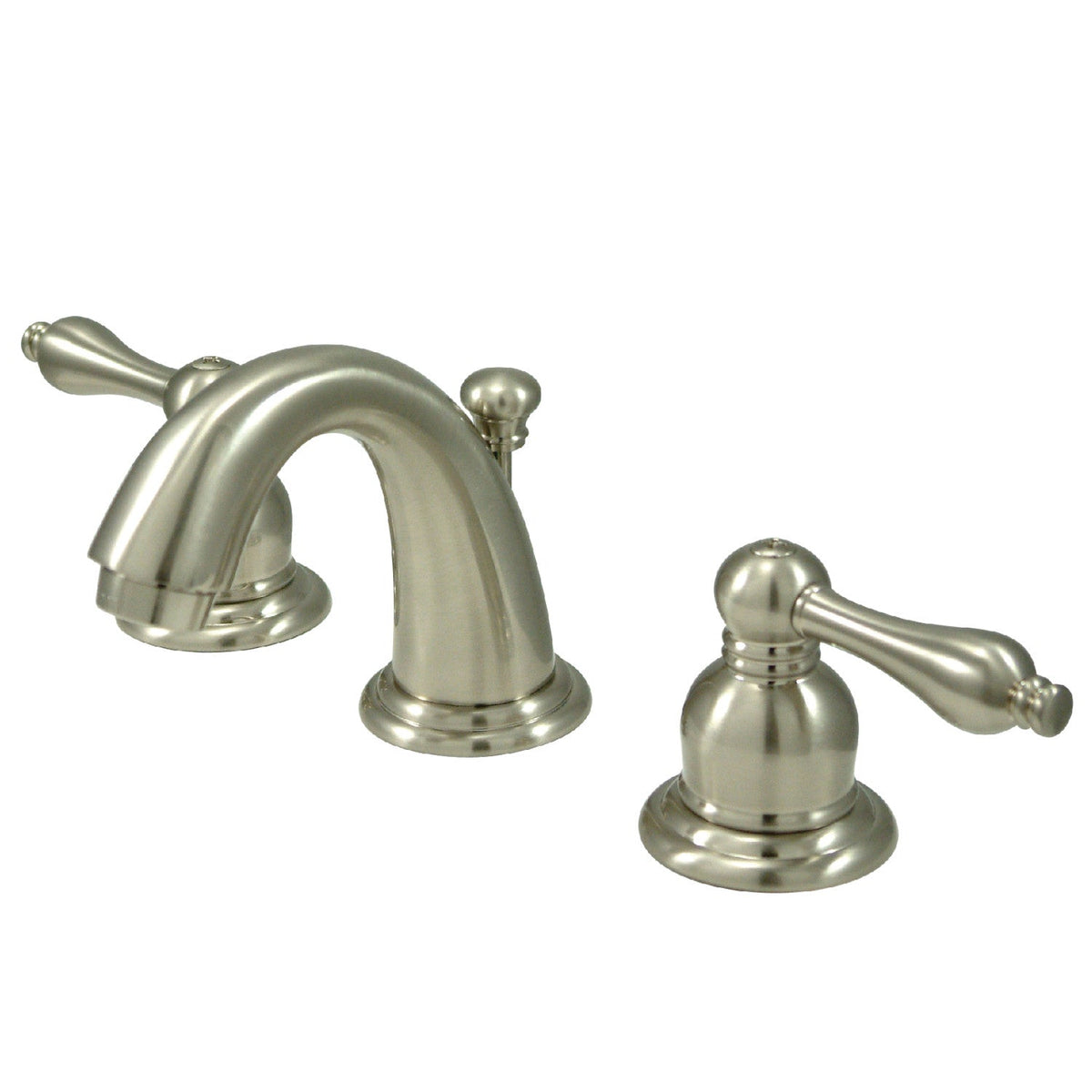 Victorian Widespread Bathroom Faucet with Pop-Up Drain in Brushed Nickel