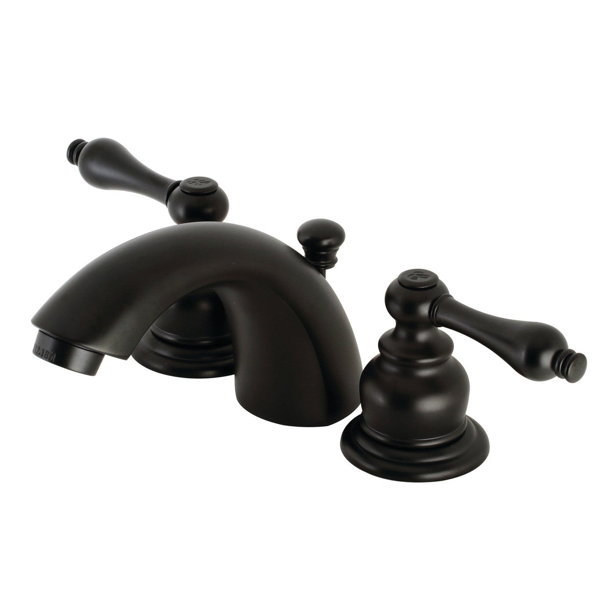Victorian Mini-Widespread Bathroom Faucet with Pop-Up Drain in Matte Black