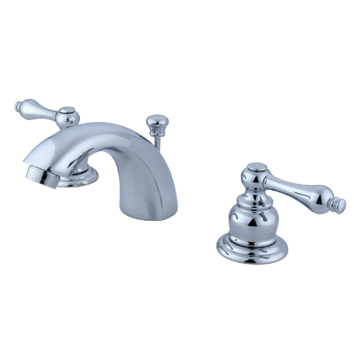Victorian Mini-Widespread Bathroom Faucet with Pop-Up Drain in Polished Chrome