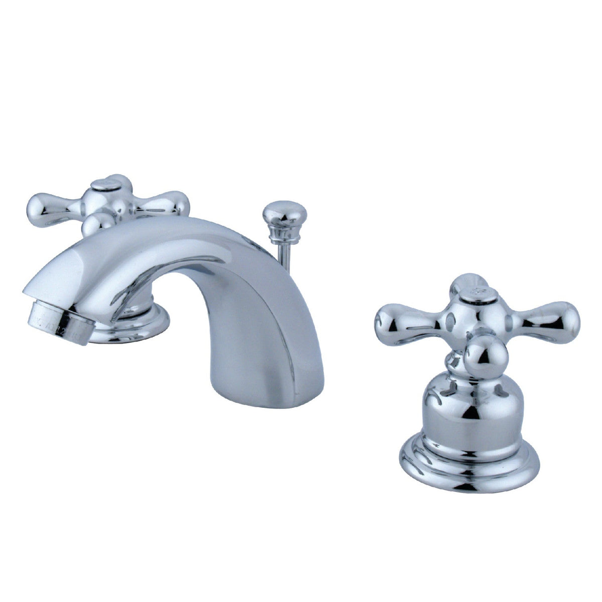 Victorian Mini-Widespread Bathroom Faucet with Pop-Up Drain in Polished Chrome