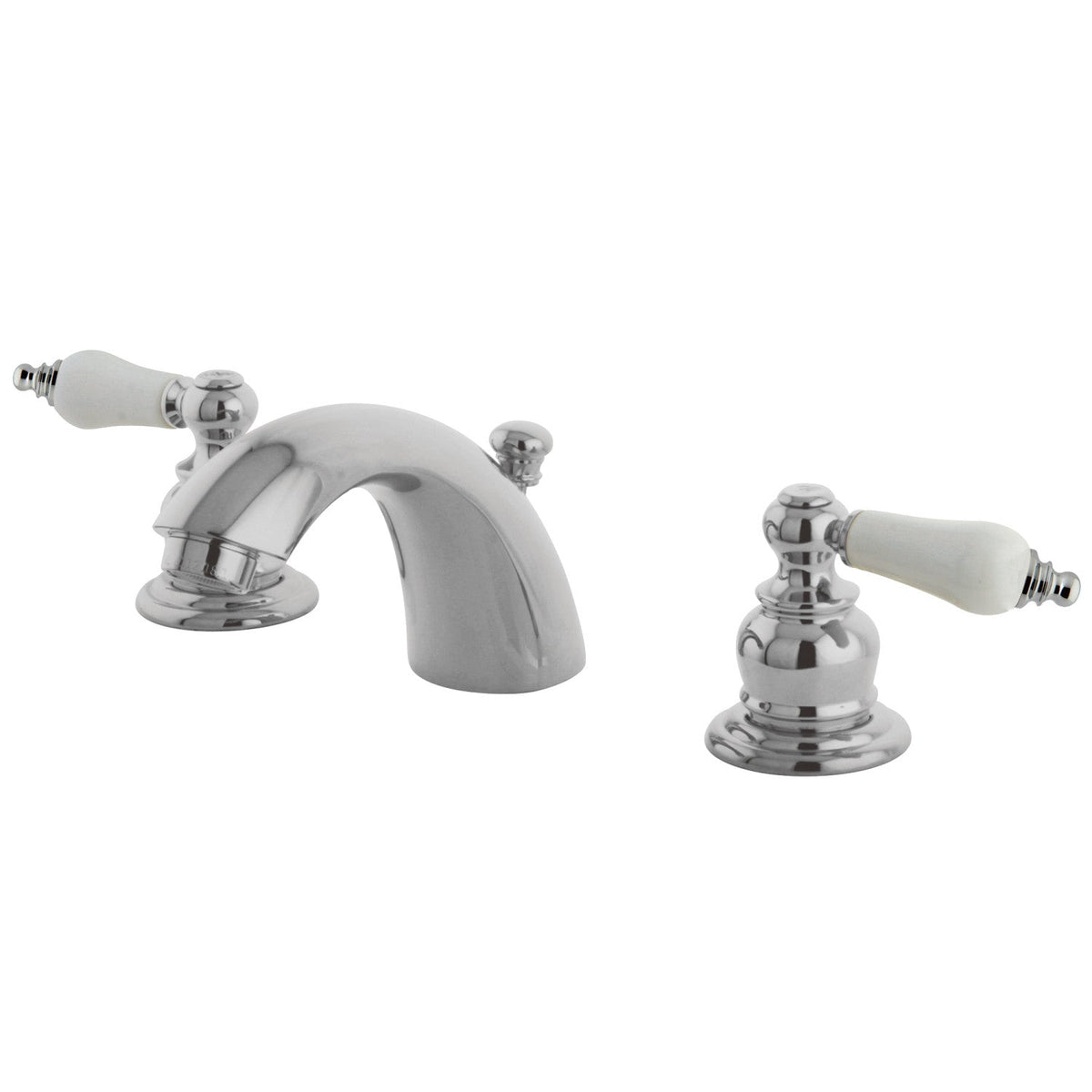 Victorian Mini-Widespread Bathroom Faucet with Pop-Up Drain in Polished Chrome