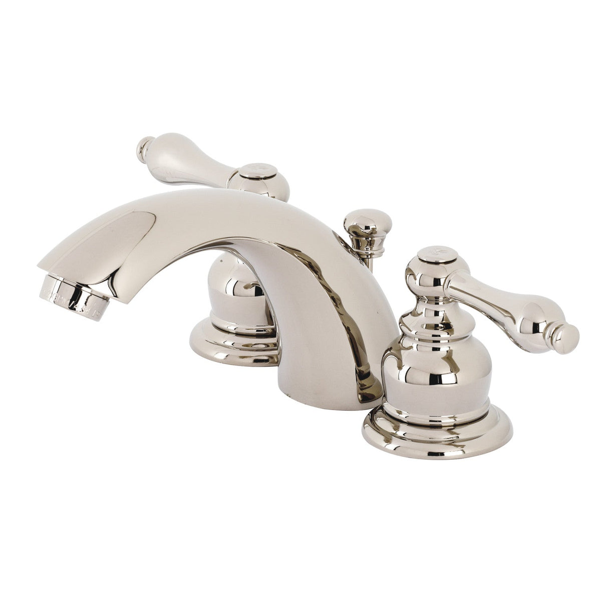 Victorian Mini-Widespread Bathroom Faucet with Pop-Up Drain in Polished Nickel
