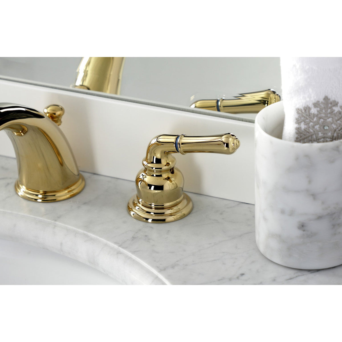 Magellan Widespread Bathroom Faucet with Brass Pop-Up in Polished Brass