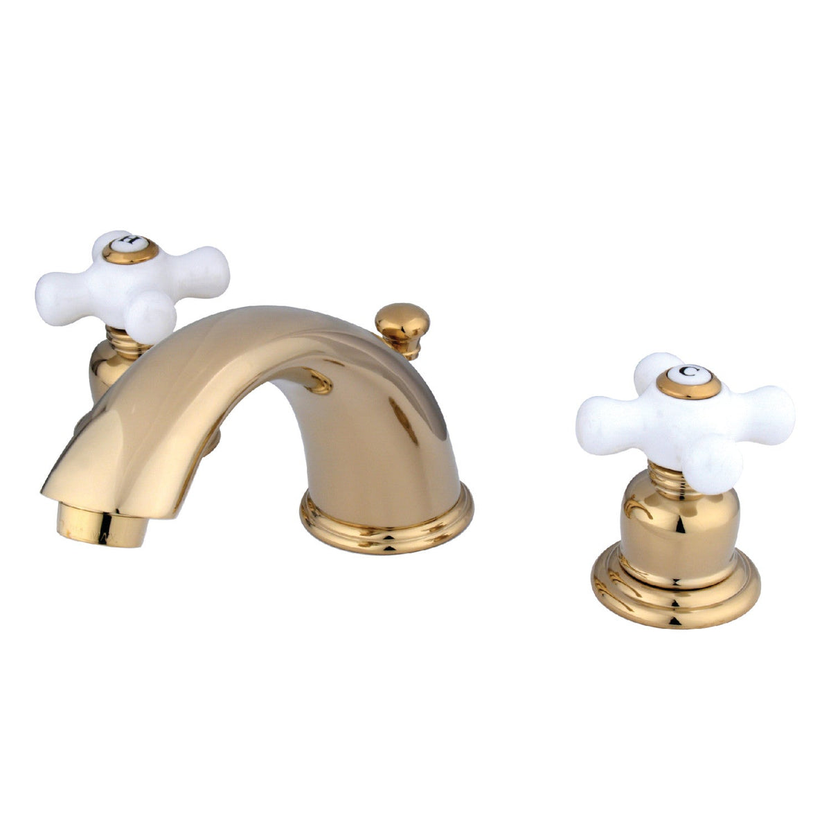 Magellan Widespread Bathroom Faucet with Pop-Up Drain in Polished Brass