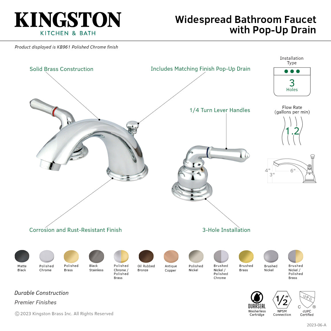 Magellan Widespread Bathroom Faucet with Pop-Up Drain in Brushed Nickel/Polished Chrome