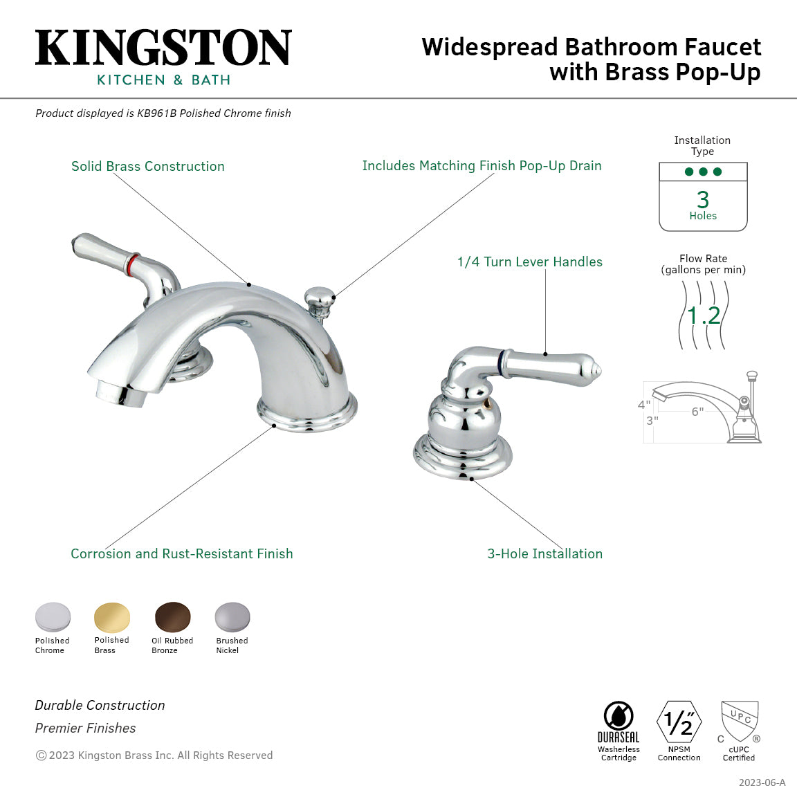 Magellan Widespread Bathroom Faucet with Brass Pop-Up in Brushed Nickel