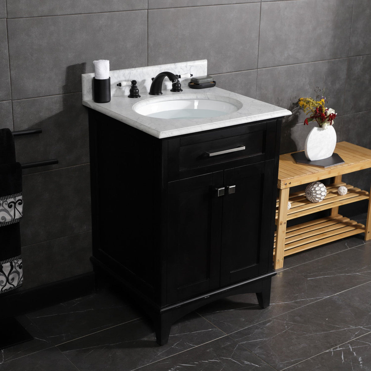 Victorian Widespread Bathroom Faucet with Pop-Up Drain in Matte Black