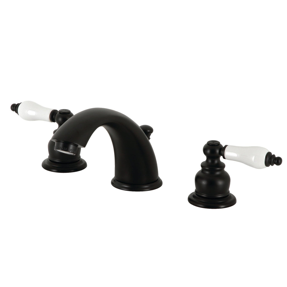 Victorian Widespread Bathroom Faucet with Pop-Up Drain in Matte Black
