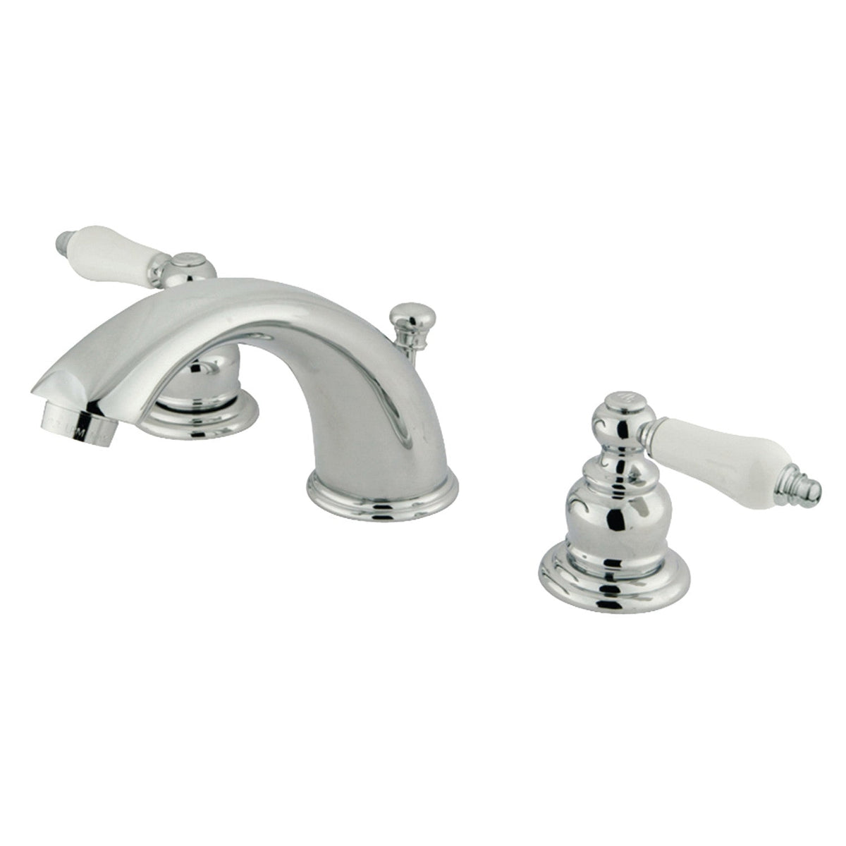 Victorian Widespread Bathroom Faucet with Pop-Up Drain in Polished Chrome