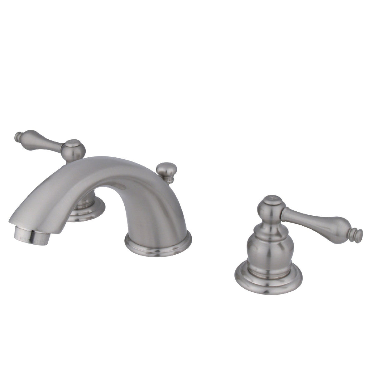 Victorian Widespread Bathroom Faucet with Pop-Up Drain in Brushed Nickel