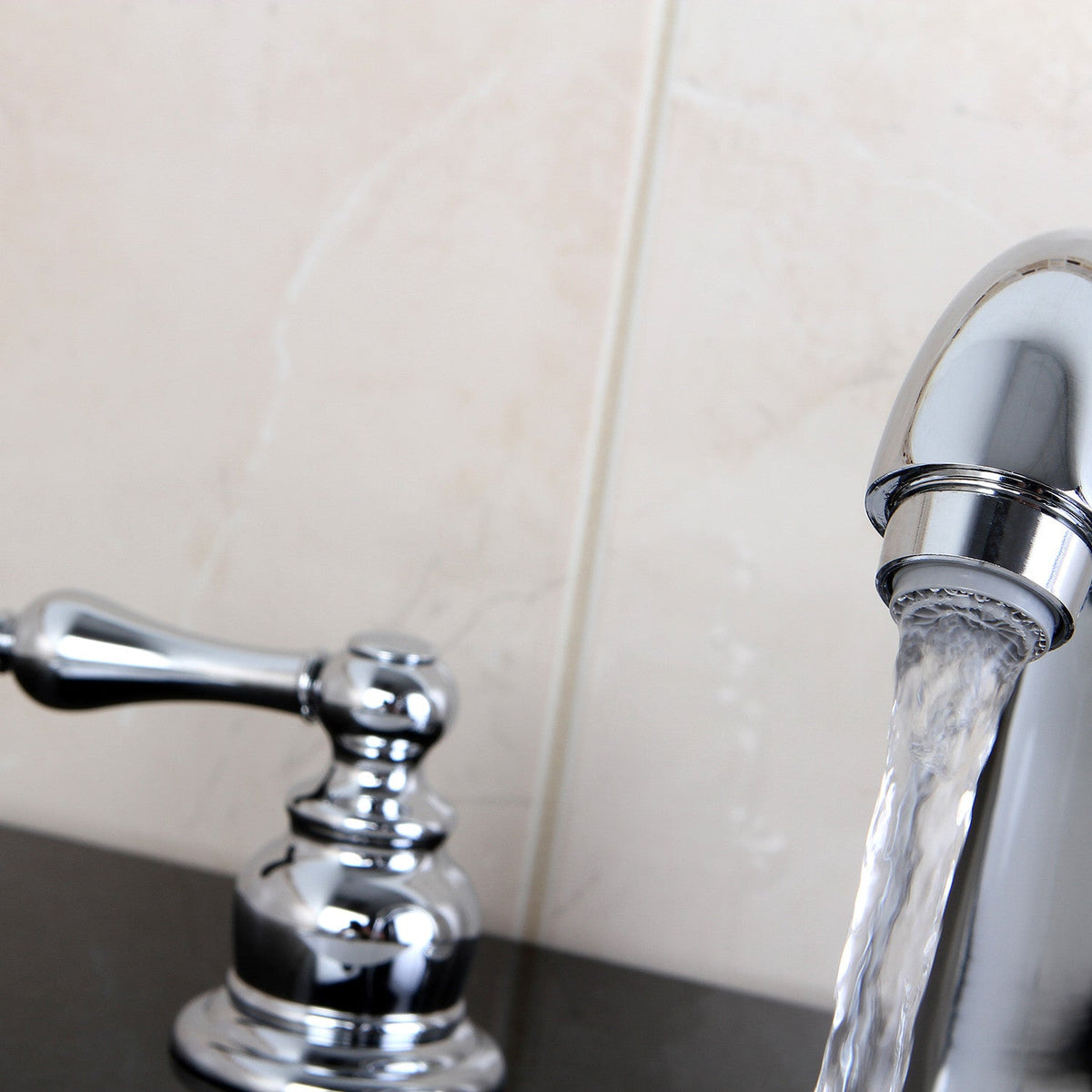 Victorian Widespread Bathroom Faucet with Pop-Up Drain in Polished Chrome