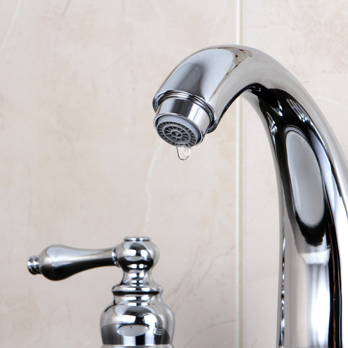 Victorian Widespread Bathroom Faucet with Pop-Up Drain in Polished Chrome