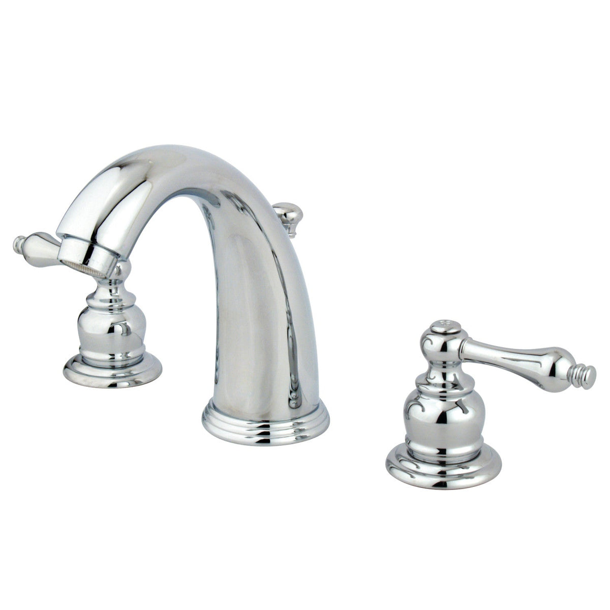 Victorian Widespread Bathroom Faucet with Pop-Up Drain in Polished Chrome