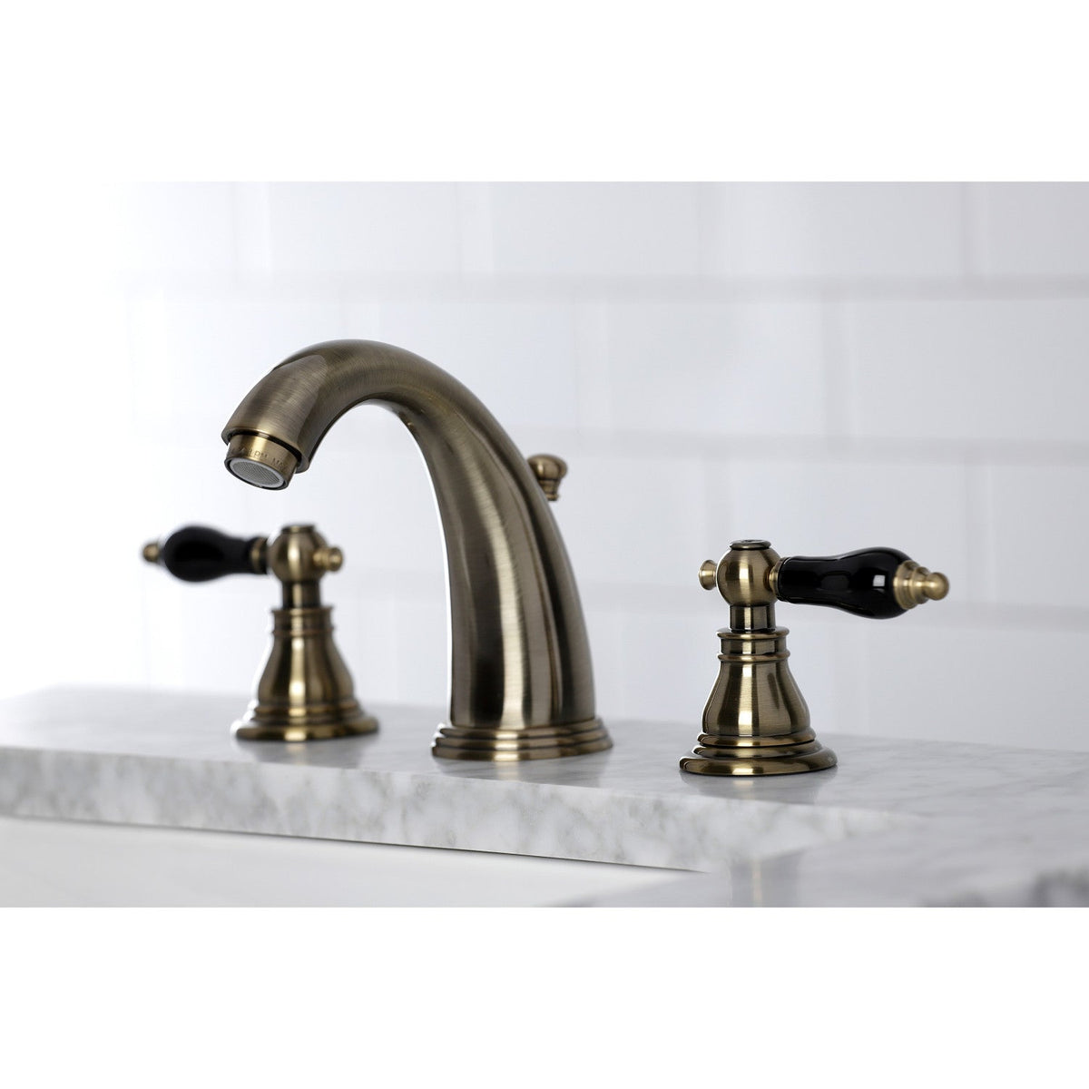Duchess Widespread Bathroom Faucet with Pop-Up Drain in Antique Brass