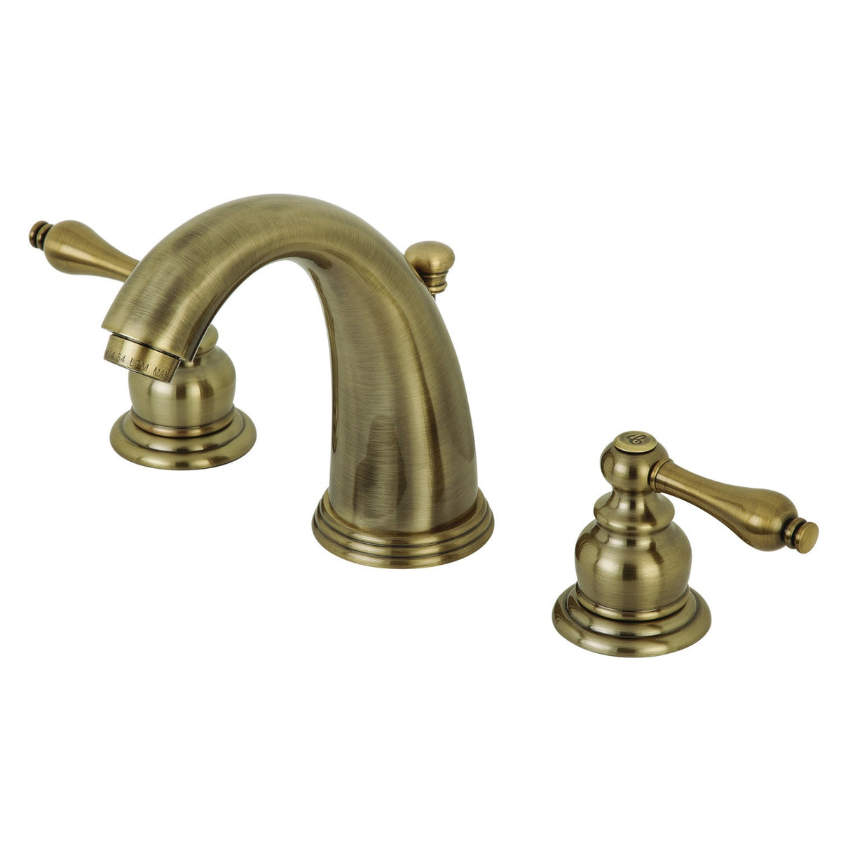 Victorian Widespread Bathroom Faucet with Pop-Up Drain in Antique Brass