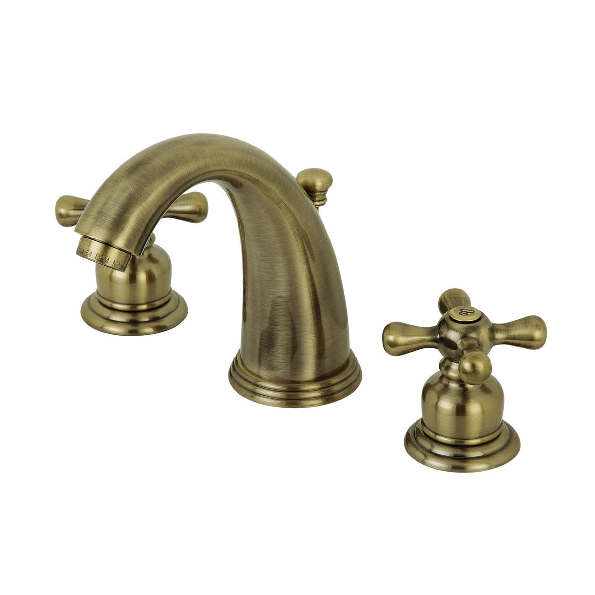 Victorian Widespread Bathroom Faucet with Pop-Up Drain in Antique Brass