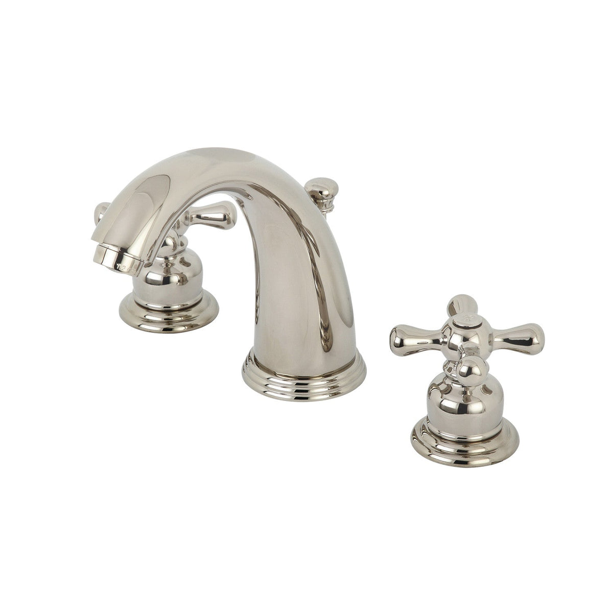 Victorian Widespread Bathroom Faucet with Pop-Up Drain in Polished Nickel