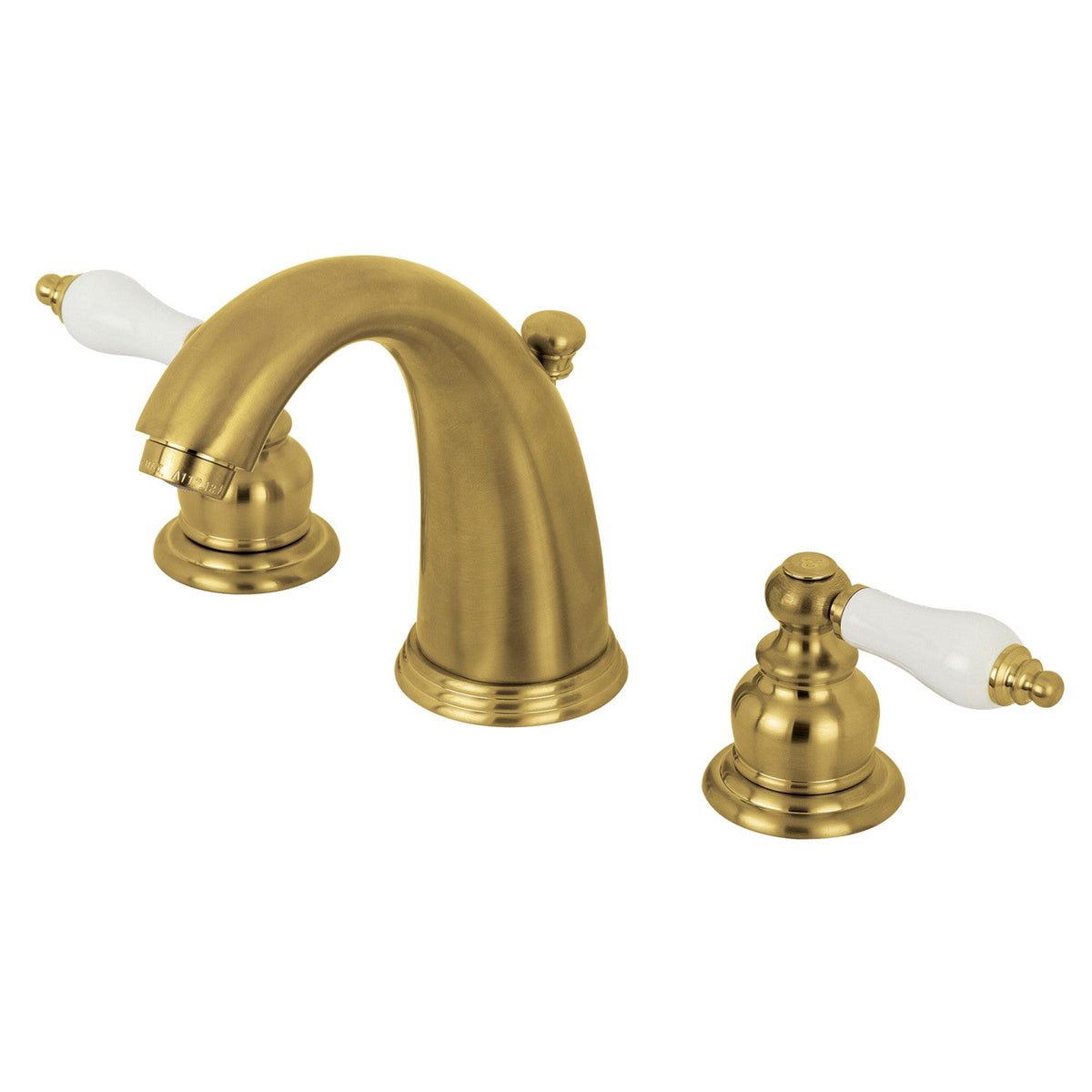 Victorian Widespread Bathroom Faucet with Pop-Up Drain in Brushed Brass