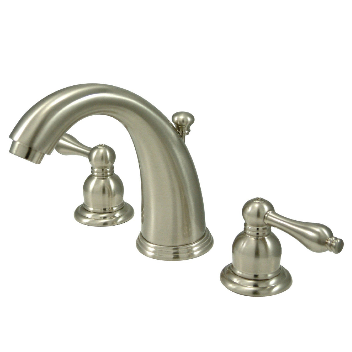 Victorian Widespread Bathroom Faucet with Pop-Up Drain in Brushed Nickel
