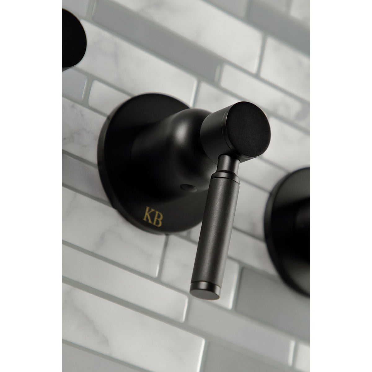 Kaiser Triple-Handle Tub and Shower Faucet in Matte Black