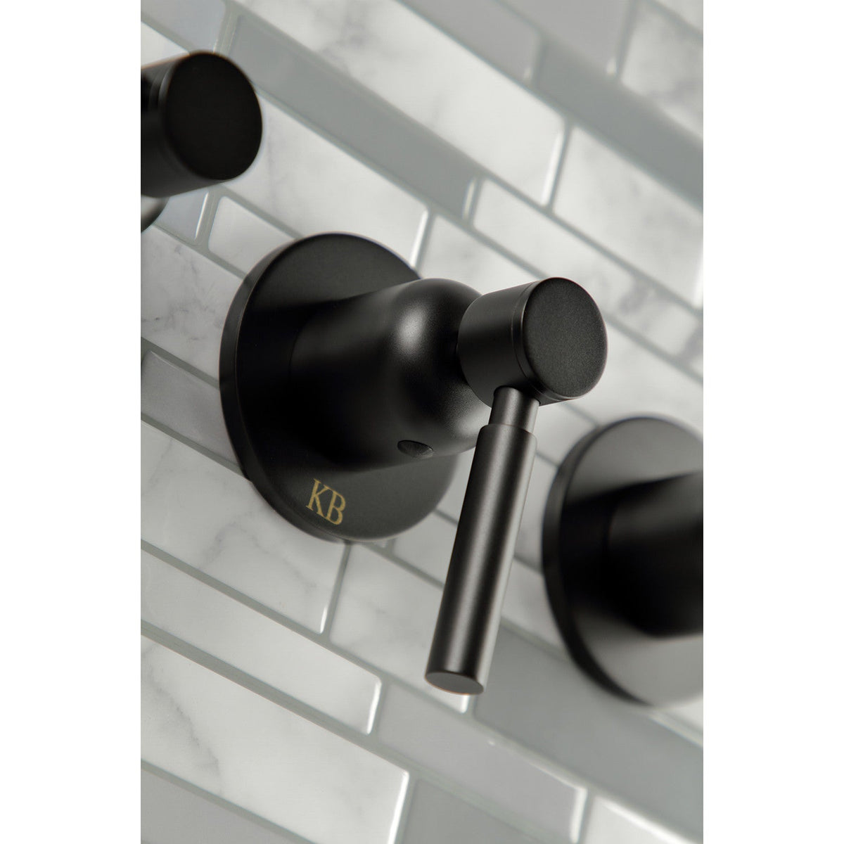 Concord Triple-Handle Tub and Shower Faucet in Matte Black