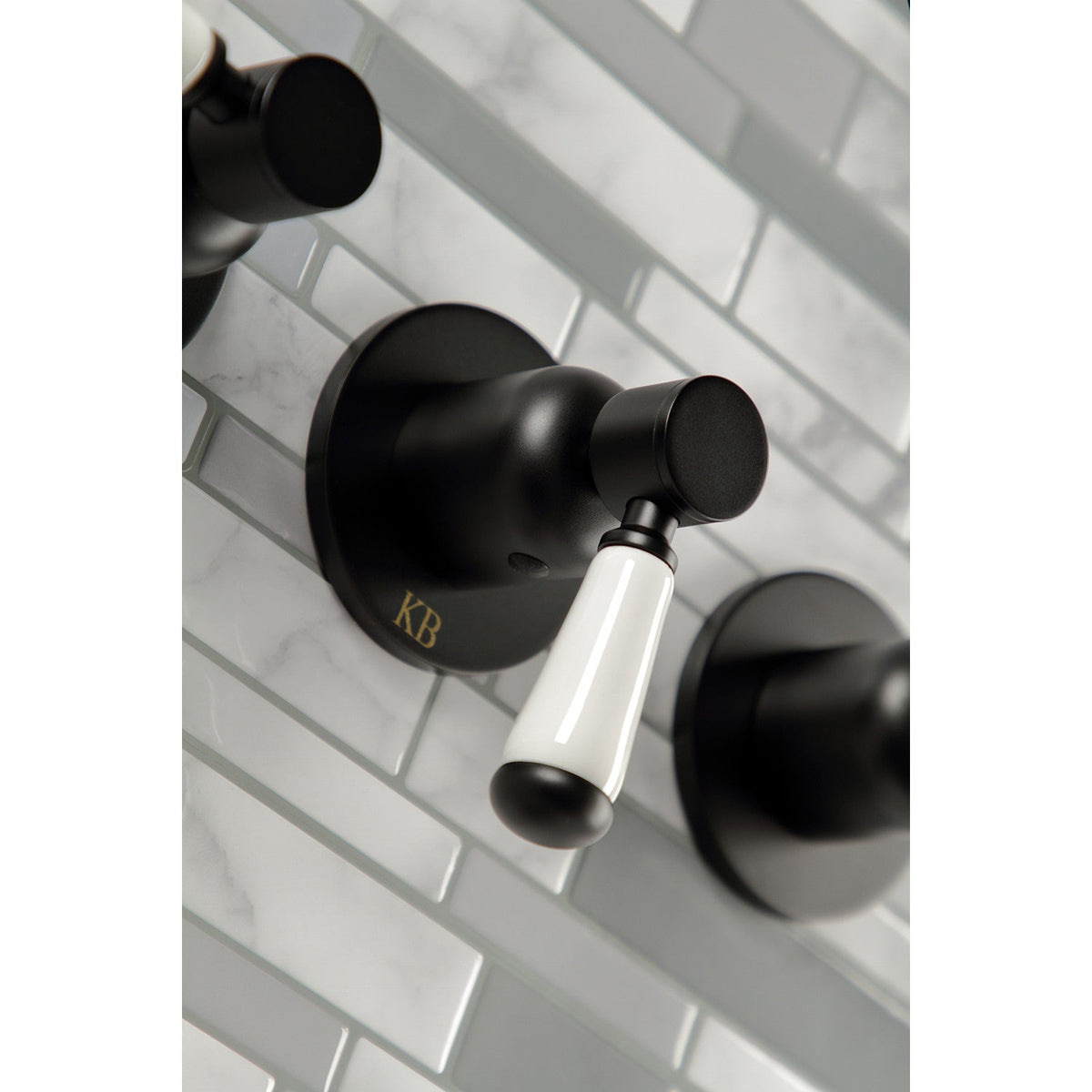 Paris Triple-Handle Tub and Shower Faucet in Matte Black