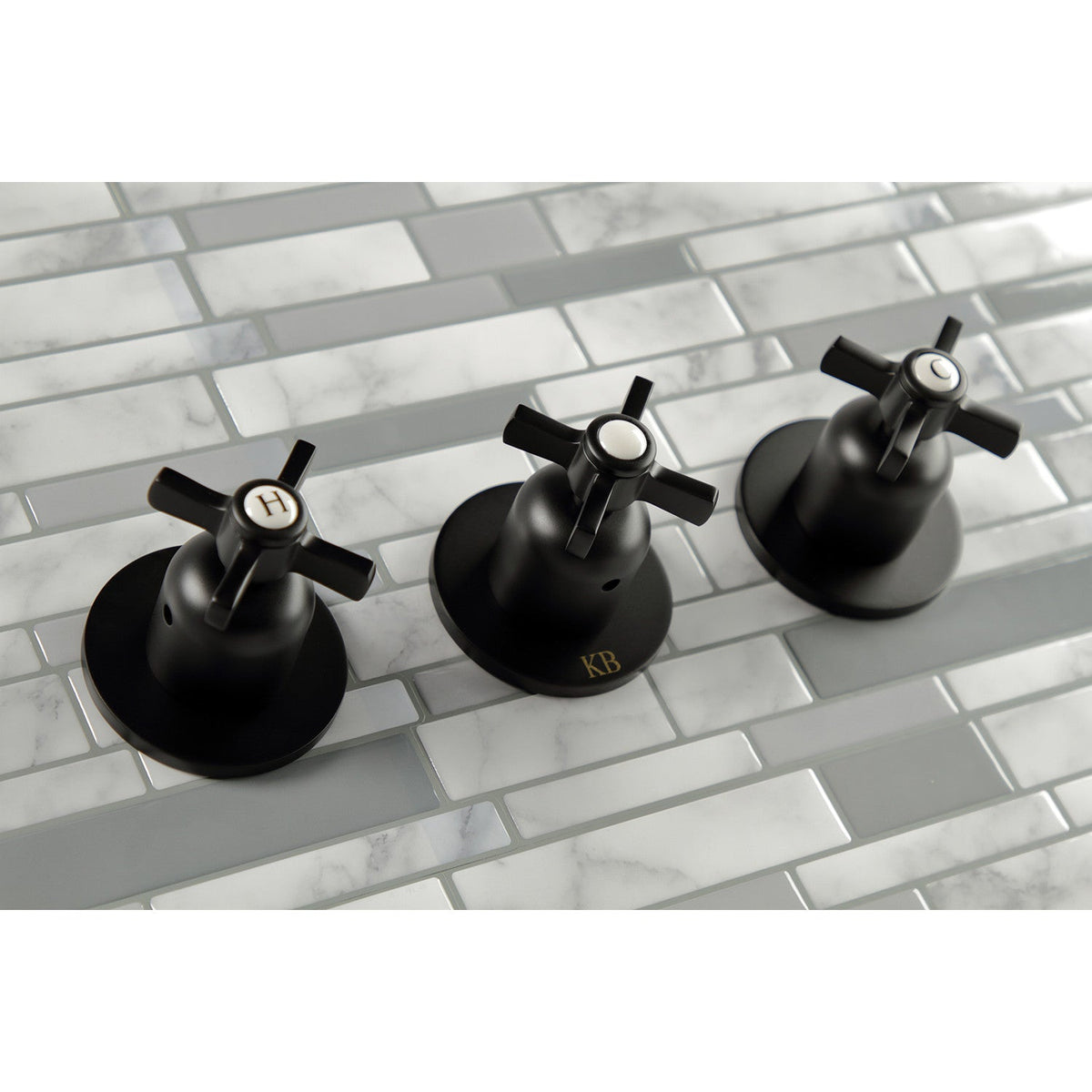 Millennium Triple-Handle Tub and Shower Faucet in Matte Black