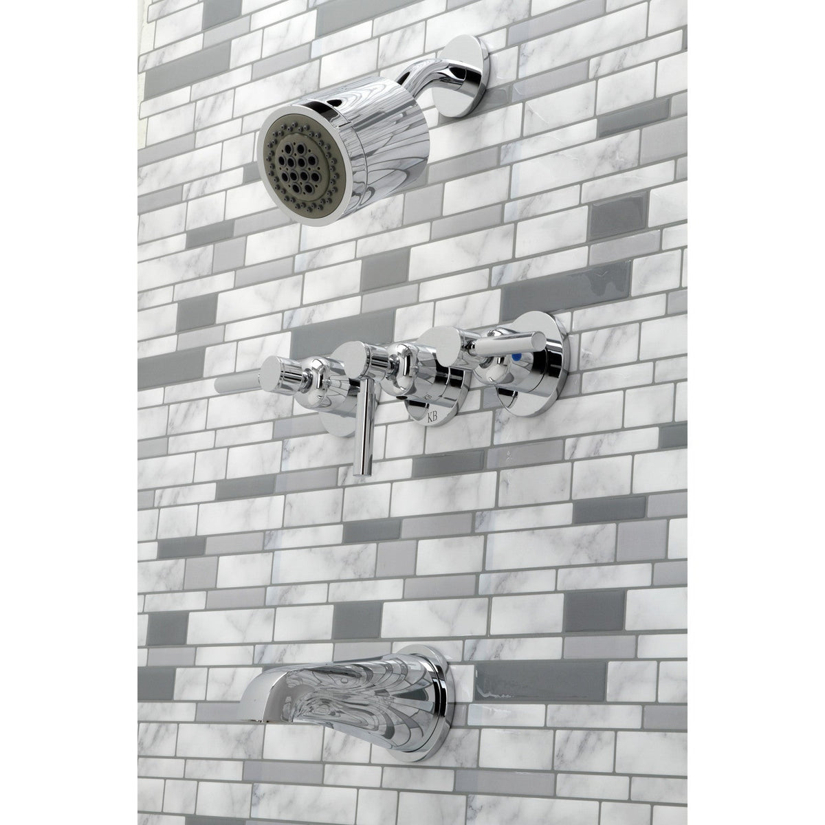 Concord Triple-Handle Tub and Shower Faucet in Polished Chrome