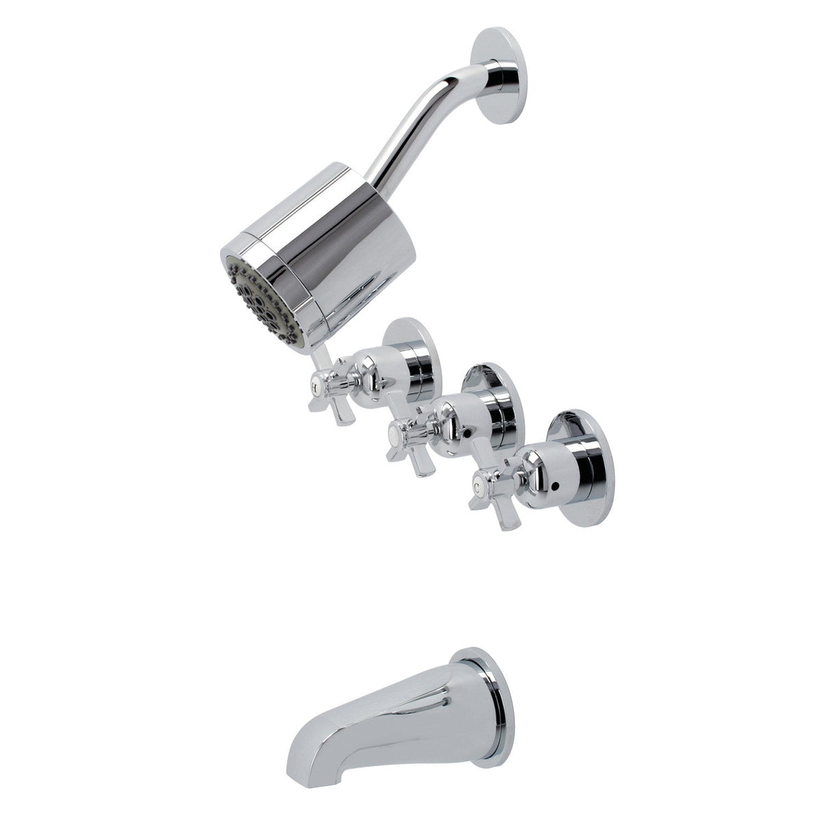Millennium Triple-Handle Tub and Shower Faucet in Polished Chrome