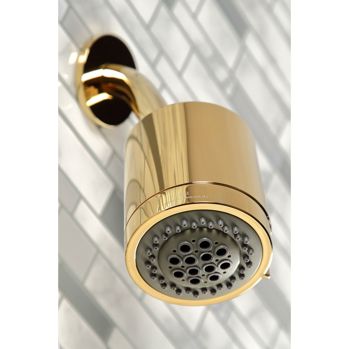 NuvoFusion Triple-Handle Tub and Shower Faucet in Polished Brass