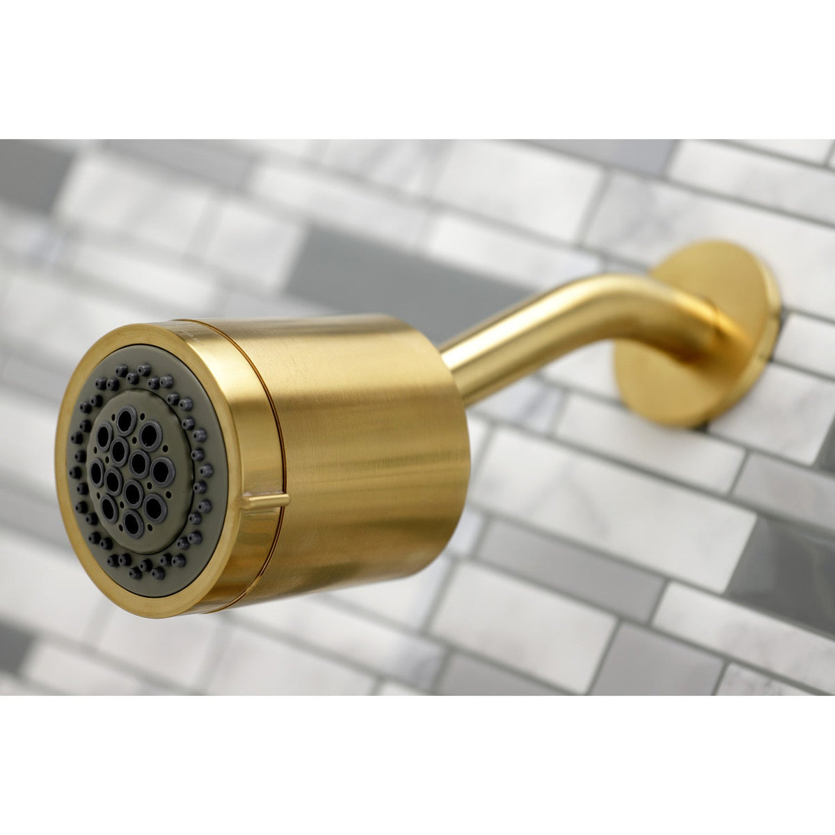 NuvoFusion Triple-Handle Tub and Shower Faucet in Brushed Brass