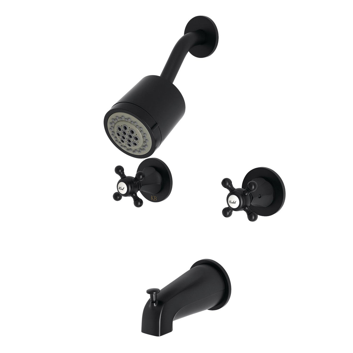 Metropolitan Double-Handle Tub and Shower Faucet in Matte Black