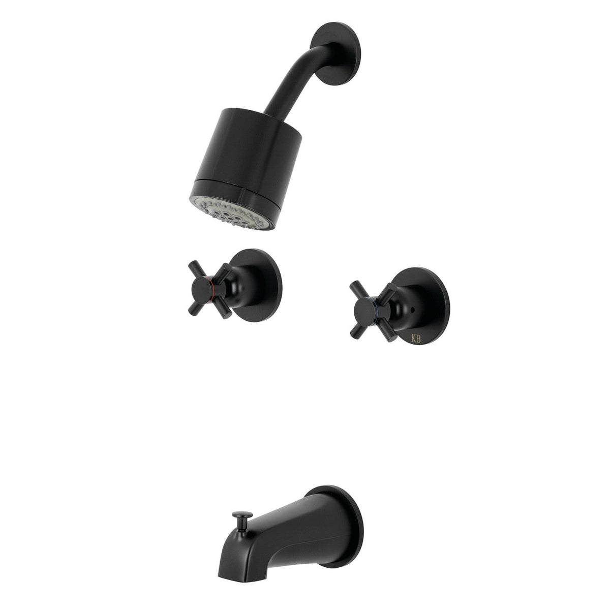 Concord Double-Handle Tub and Shower Faucet in Matte Black