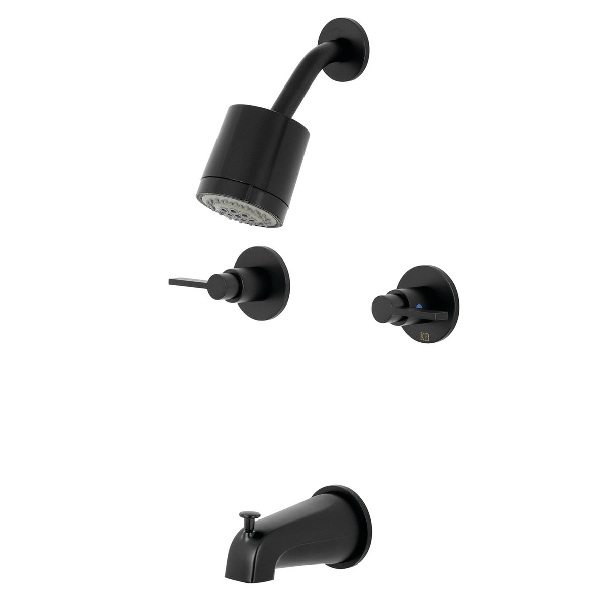 NuvoFusion Double-Handle Tub and Shower Faucet in Matte Black
